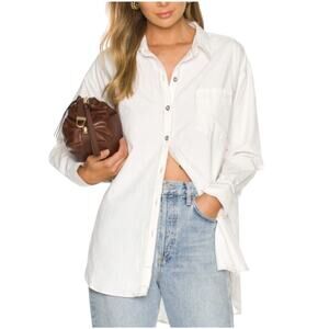 We The Free Oxford Dreams Button Down Shirt Long Sleeve Women's Size Small